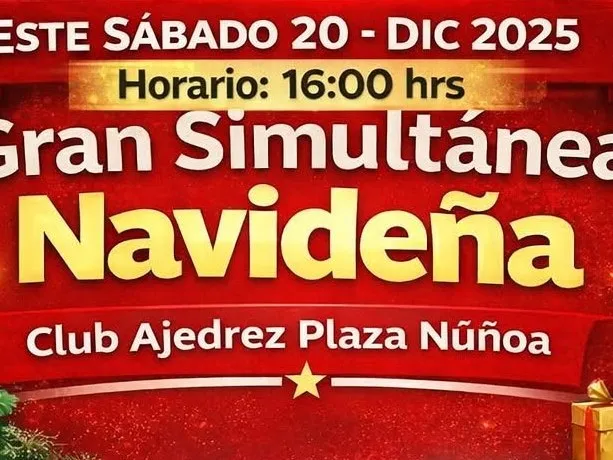 Afiche de la Gran Simultánea Navideña del club
